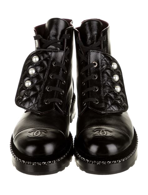 boots chanel|Chanel combat boot.